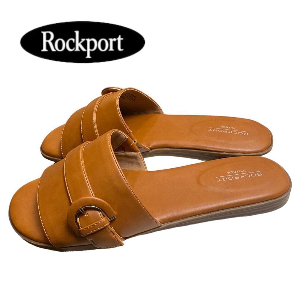 ROCKPORT Yara Slide Women's Tan Sandals with Box NEW 8.5